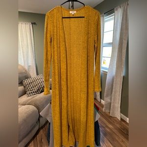 Umgee Mustard Yellow Long Cardigam